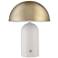 Renwil Solero 16" High Brass Mushroom Dome White Ceramic Table Lamp