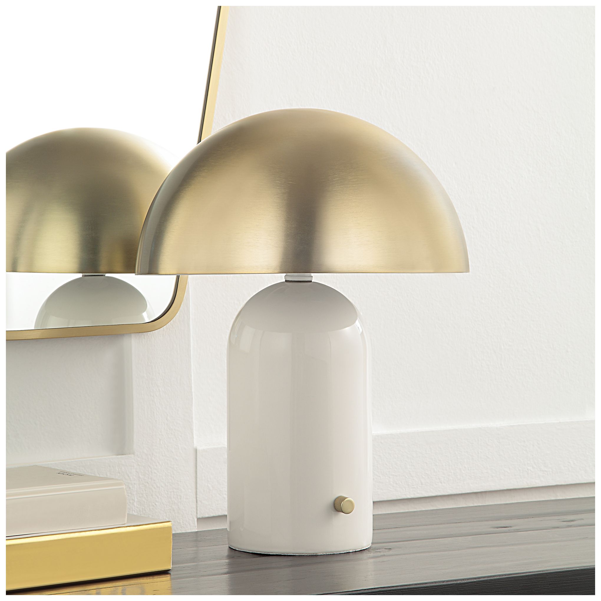 Image 4 Renwil Solero Off-White Ceramic and Champagne Brass Table Lamp 13x16x13 more views