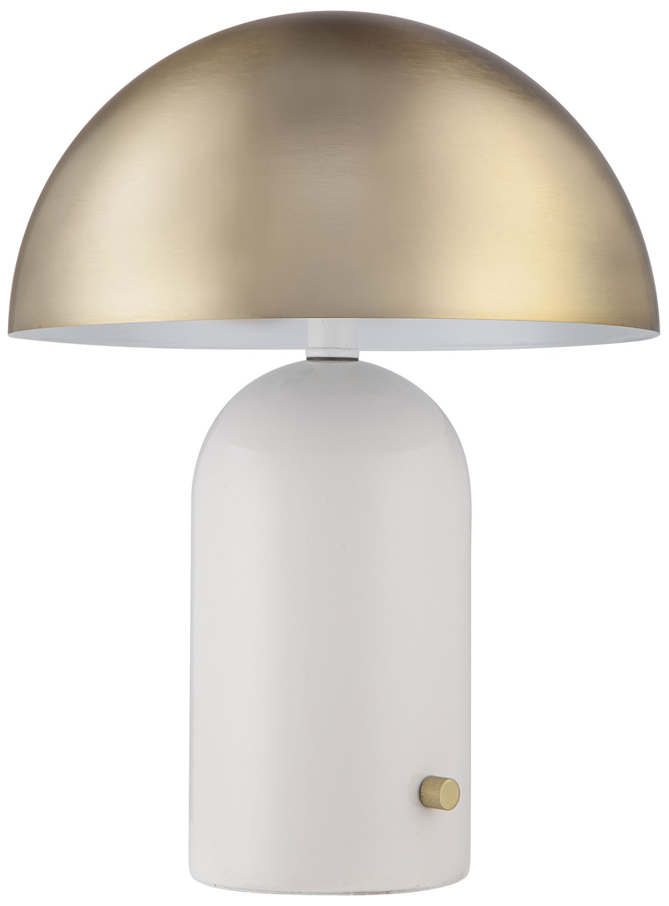 Renwil Solero Off-White Ceramic and Champagne Brass Table Lamp 13x16x13