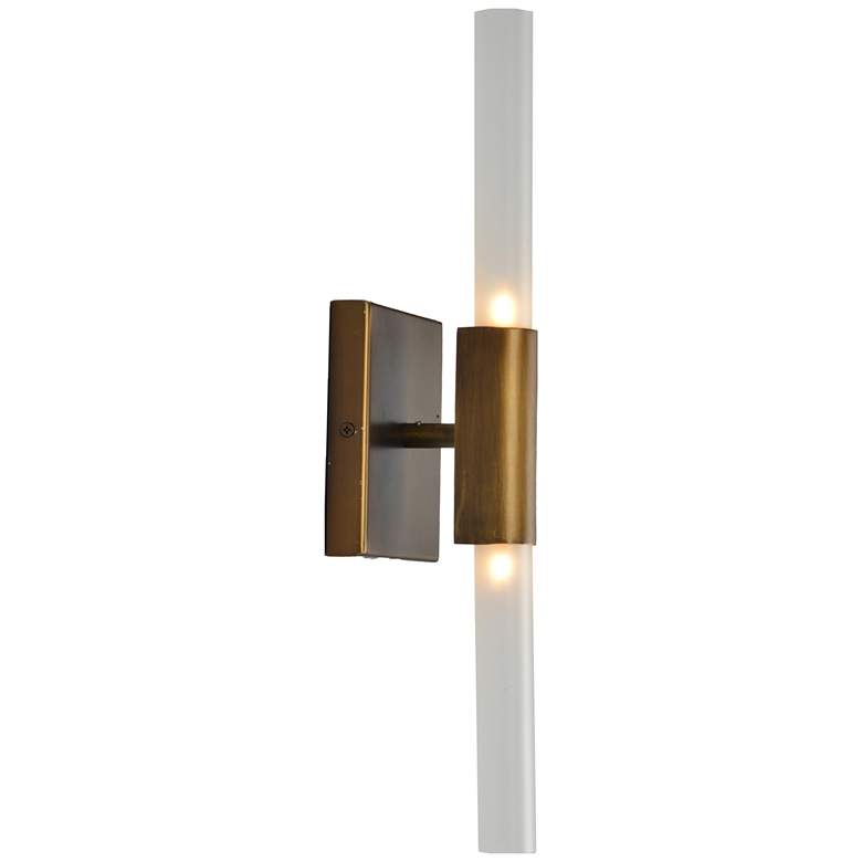 Image 1 Renwil Sonoran Brushed Bronze Plated Etched Glass Wall Sconce 16.3x5x3.5&qu