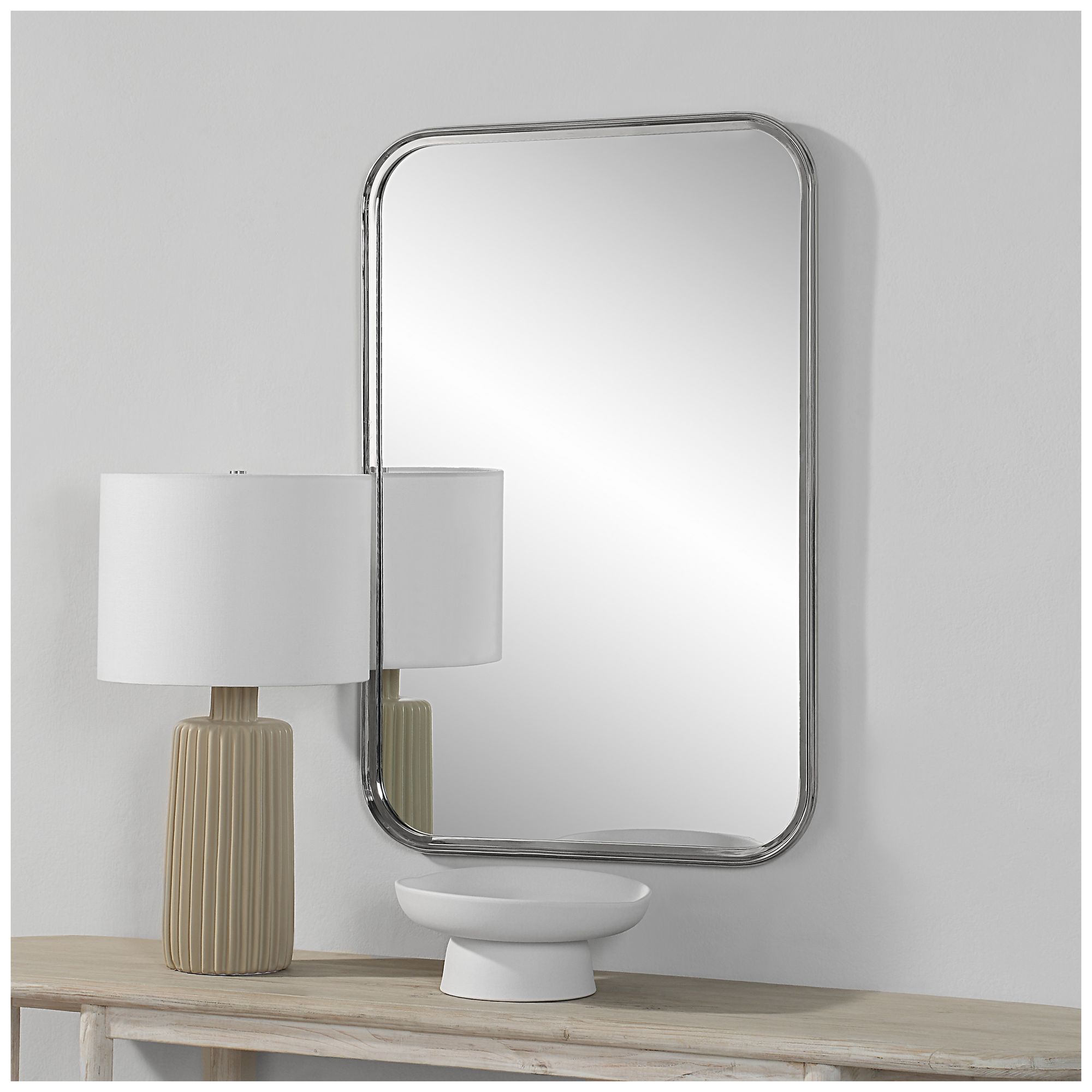Image 2 Renwil Sylvie 36" Tall Rectangle Wall Mirror, Grey more views