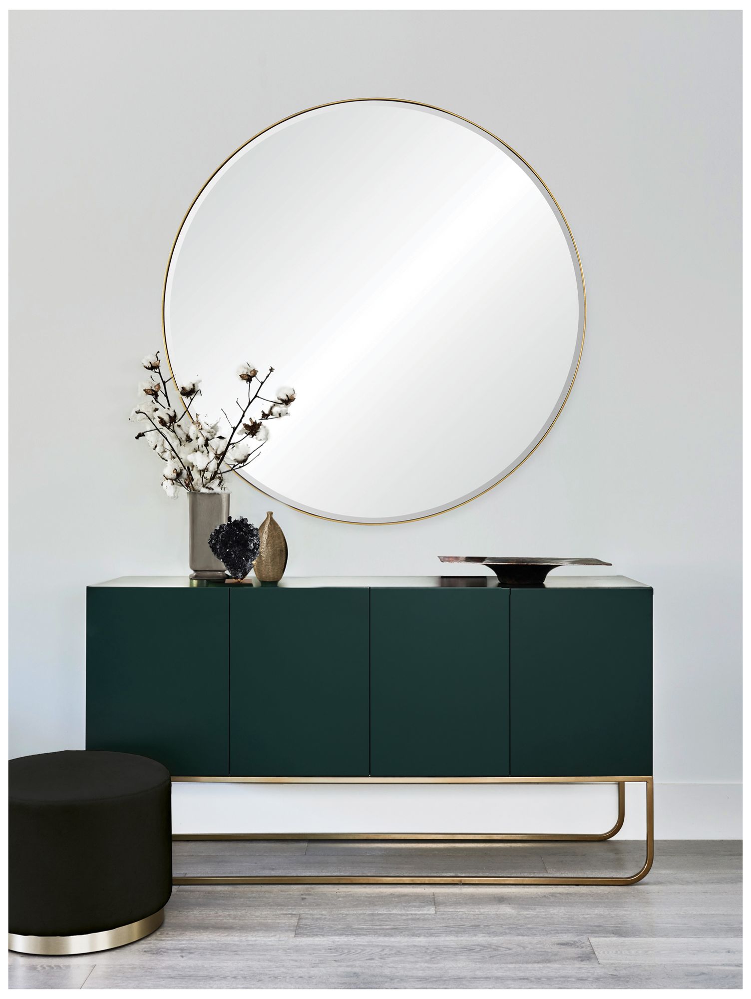 Image 2 Renwil Thallo 48" Tall Round Wall Mirror, Yellow more views