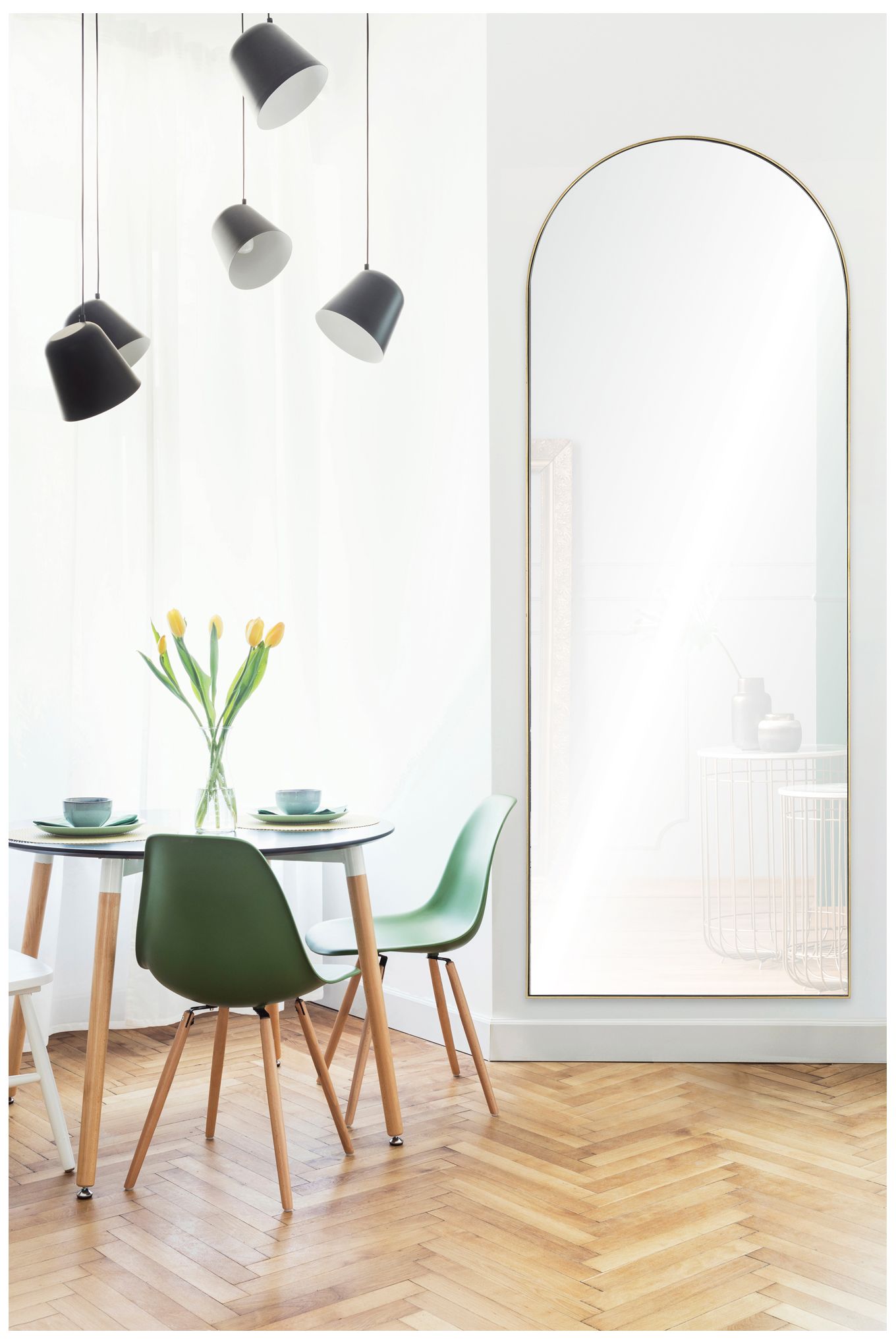 Image 3 Renwil Thatcher 80" Tall Irregular Full Length Mirror, Yellow more views