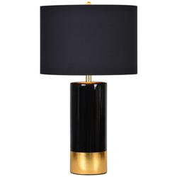 Renwil The Tuxedo 29" High Modern Ceramic Black and Gold Table Lamp