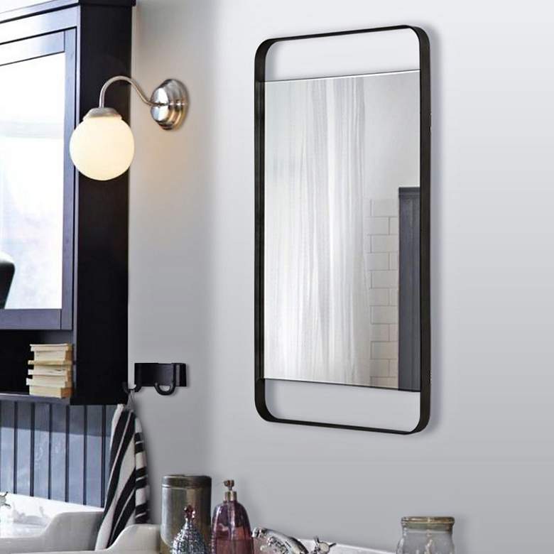 Image 1 Renwil Tiffey Charcoal Gray 20" x 38 1/4" Rectangular Wall Mirror