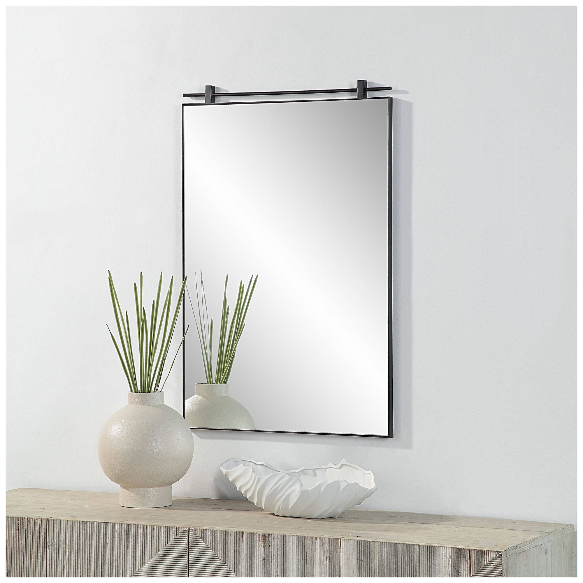 Thumbnail2 of Renwil Titel 36" Tall Rectangular Mirror, Matte Black more views