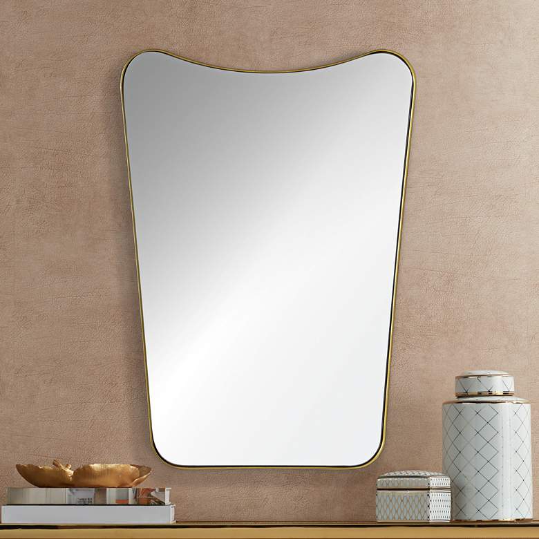 Image 1 Renwil Tufa Powder-Coated Gold 20"x28" Metal Wall Mirror