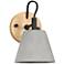Renwil Turtle Bay Grey Concrete and Rubber Wood Wall Sconce 6x8x7"