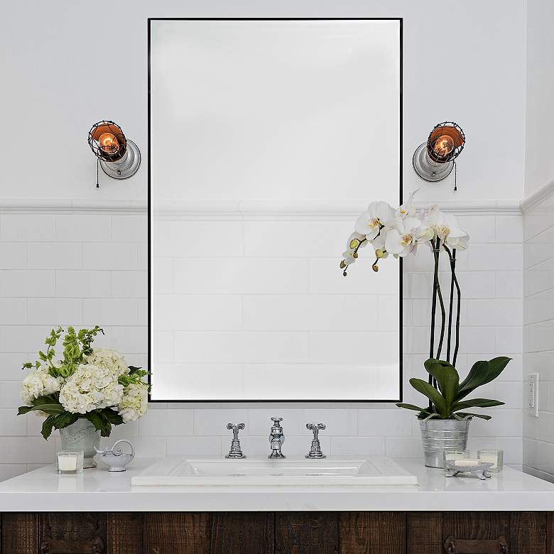 Image 1 Renwil Vale Charcoal Gray 21" x 32" Rectangular Wall Mirror