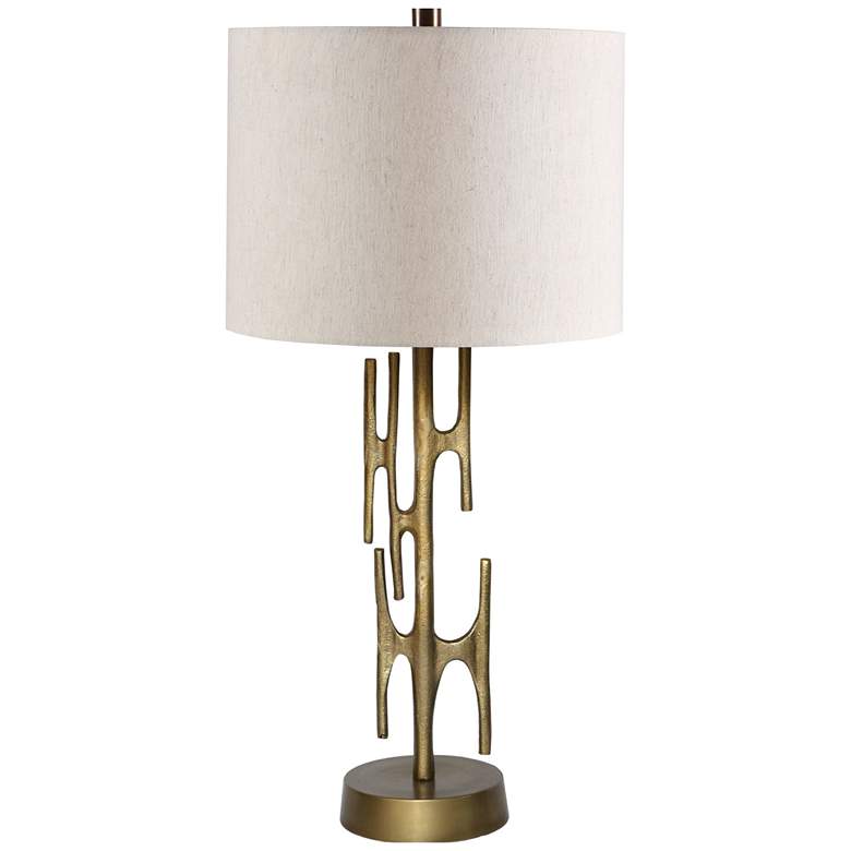 Image 1 Renwil Valour 28" Modern Textured Antique Brass Table Lamp
