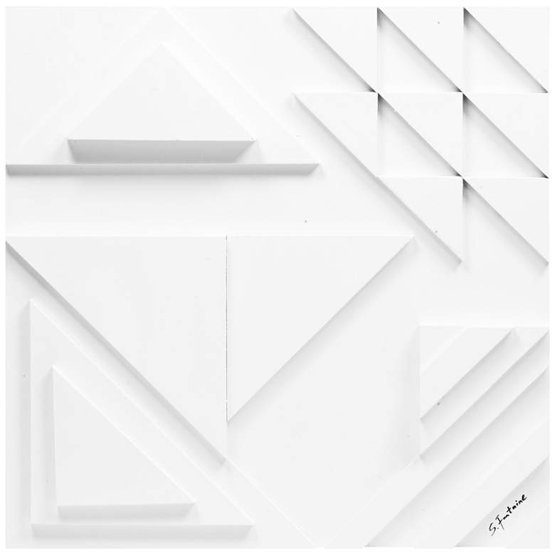 Image 1 Renwil Vector II 24" Square White Geometric Modern Wall Art