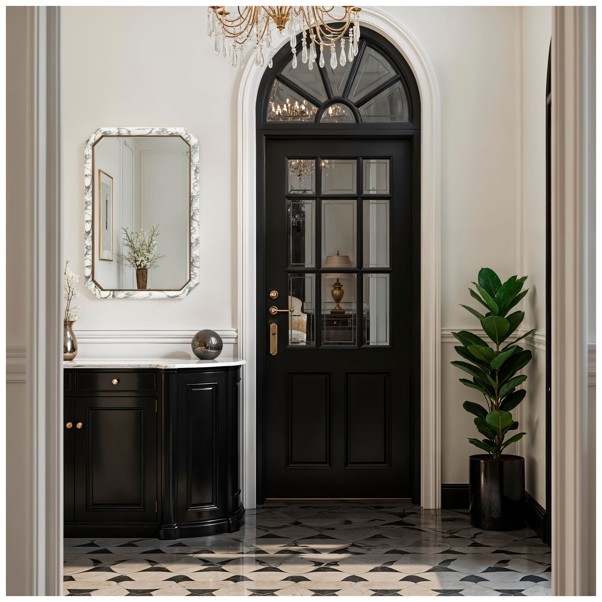 Image 2 Renwil Venus 36" H x 24" W Wall Mirror, White Marble more views