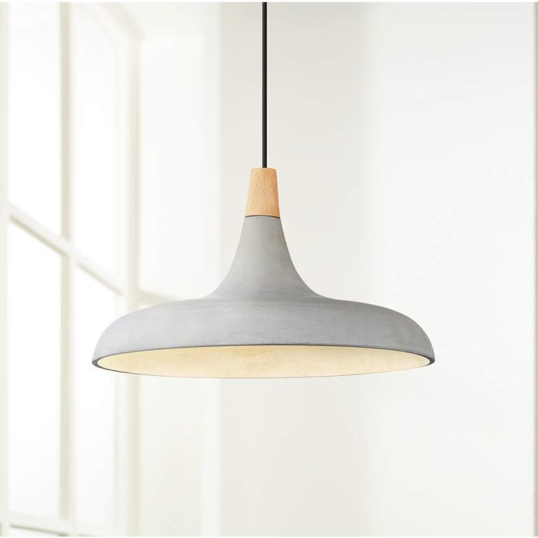 Image 1 Renwil Viola-May 16" Wide Gray and Textured Black Modern Pendant Light