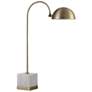 Renwil Volos 27" Brass Modern Dome Shade Arc Desk or Table Lamp