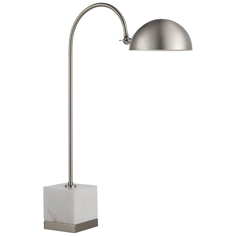 Image 1 Renwil Volos 27" Silver Modern Dome Shade Arc Desk or Table Lamp