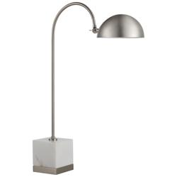 Renwil Volos 27" Silver Modern Dome Shade Arc Desk or Table Lamp