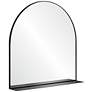 2_Renwil Wearstley Black Iron 35" x 35" Arch Shelf Wall Mirror