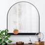 1_Renwil Wearstley Black Iron 35" x 35" Arch Shelf Wall Mirror
