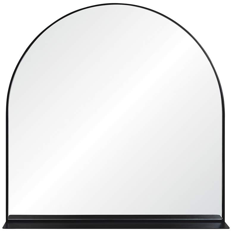 Image 6 Renwil Wearstley Black Iron 35" x 35" Arch Shelf Wall Mirror more views