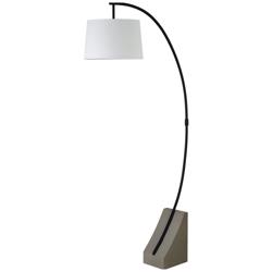 Renwil Weymouth 75 1/2" High Iron Matte Black Grey Concrete Floor Lamp