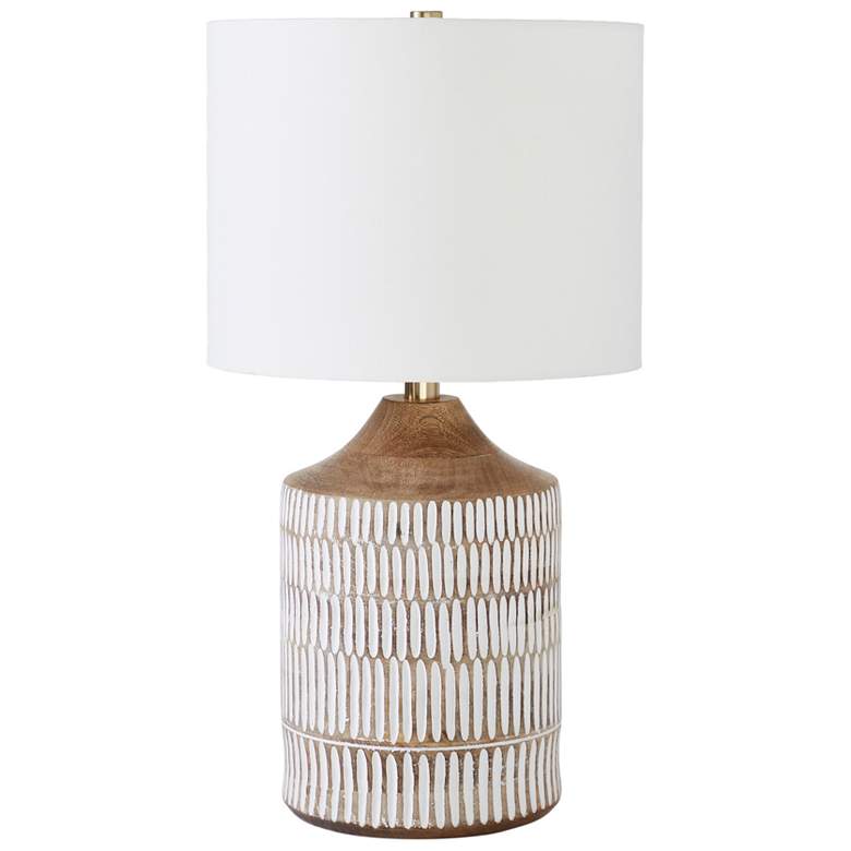 Image 1 Renwil Wickes 24" High Mango White Wash Concrete Table Lamp
