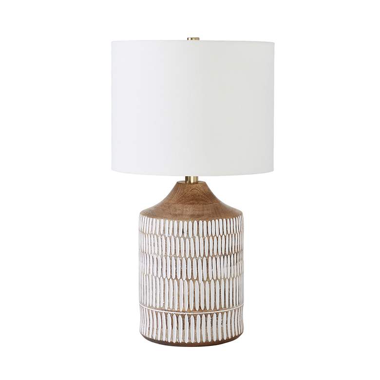 Image 3 Renwil Wickes 24" High Mango White Wash Concrete Table Lamp more views
