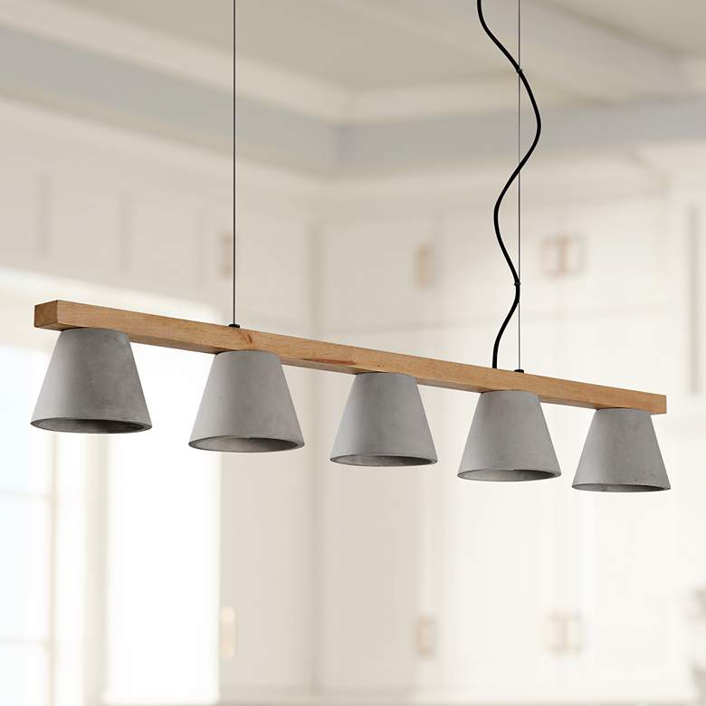 Image 1 Renwil Zain 43 1/4" Wide Gray Black Kitchen Island Light Pendant