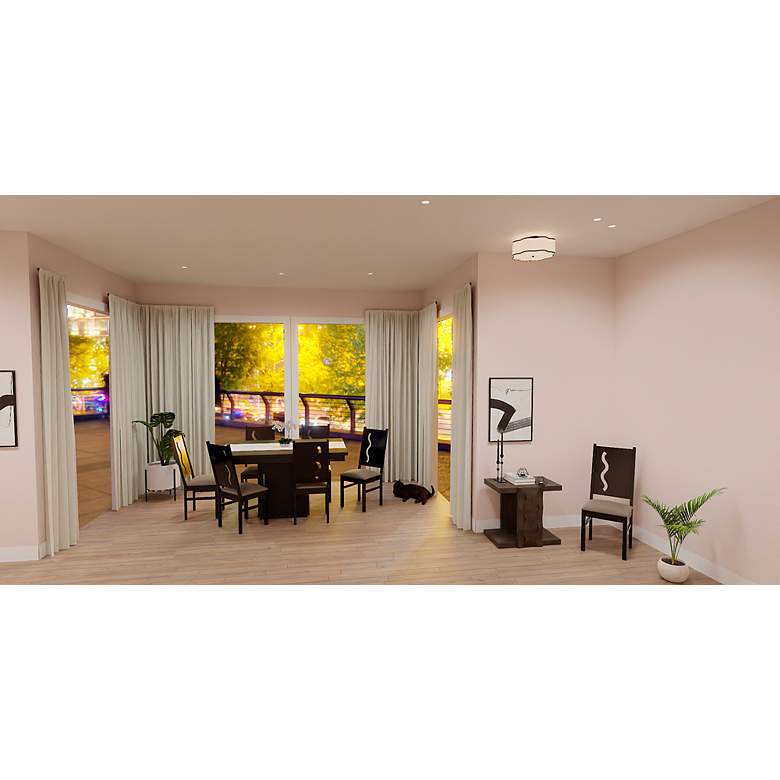 Image 2 Renzo 2-Light Matte Black Semi-Flush Mount more views