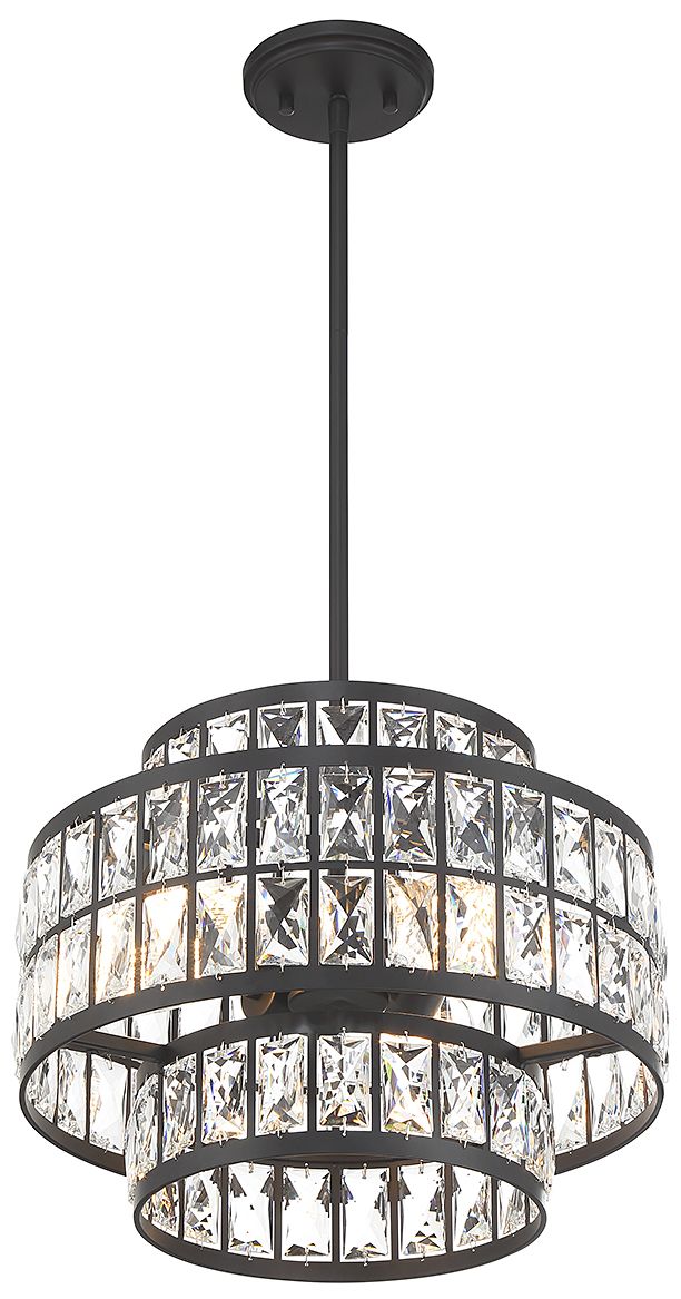 Image 4 Renzo 3-Light Pendant in Matte Black more views