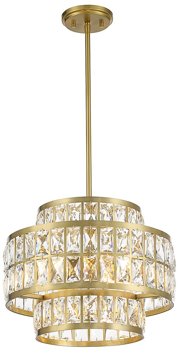 Image 4 Renzo 3-Light Pendant in Warm Brass more views