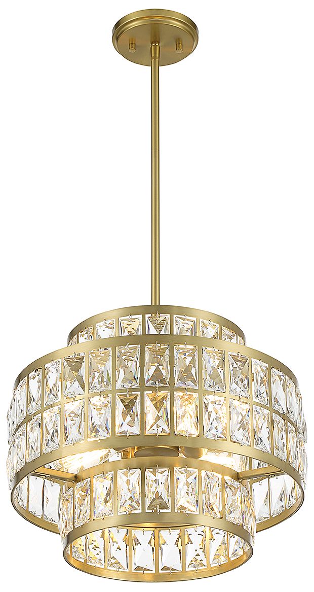 Image 5 Renzo 3-Light Pendant in Warm Brass more views