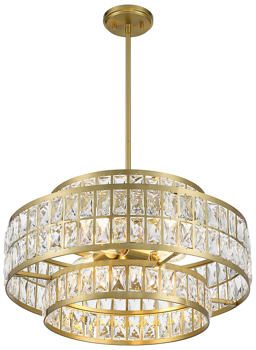 Image 4 Renzo 4-Light Pendant in Warm Brass more views