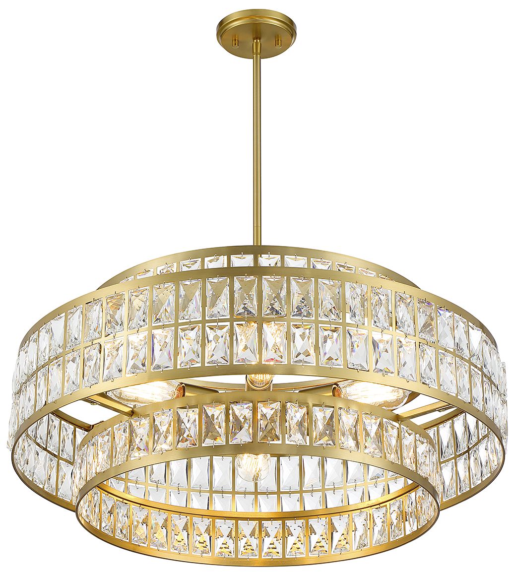 Image 4 Renzo 6-Light Pendant in Warm Brass more views