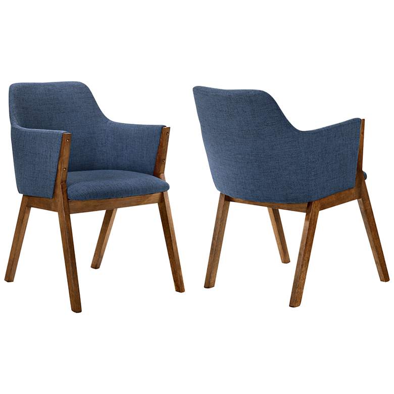 Image 2 Renzo Blue Fabric Dining Side Chairs Set of 2
