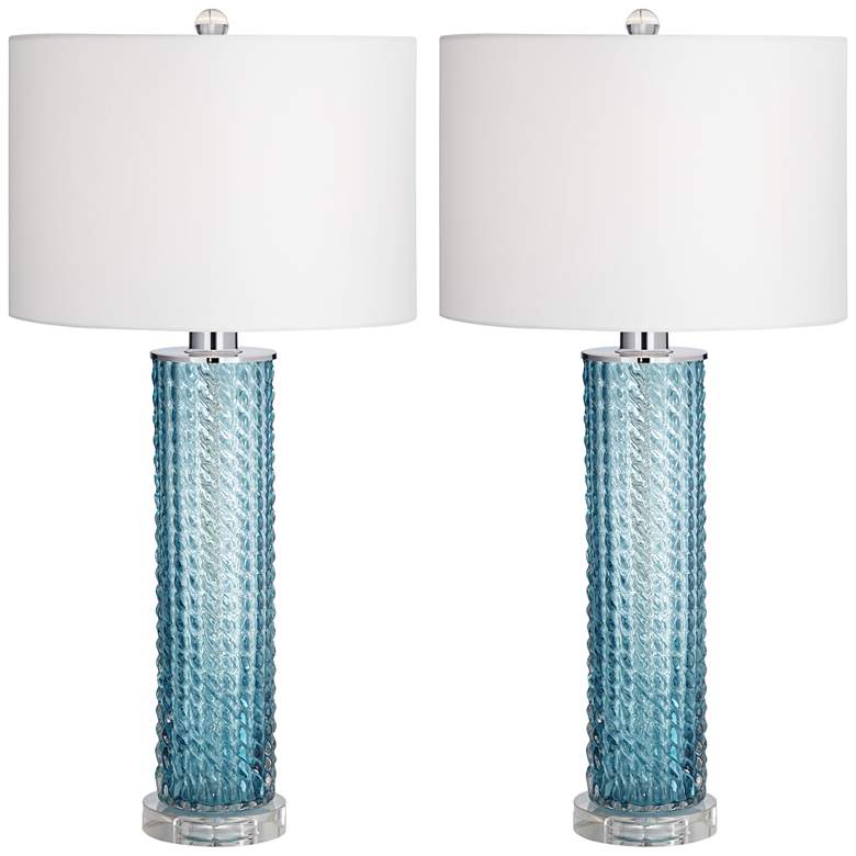 Image 1 Renzo Blue-Sea Glass Table Lamp Set of 2