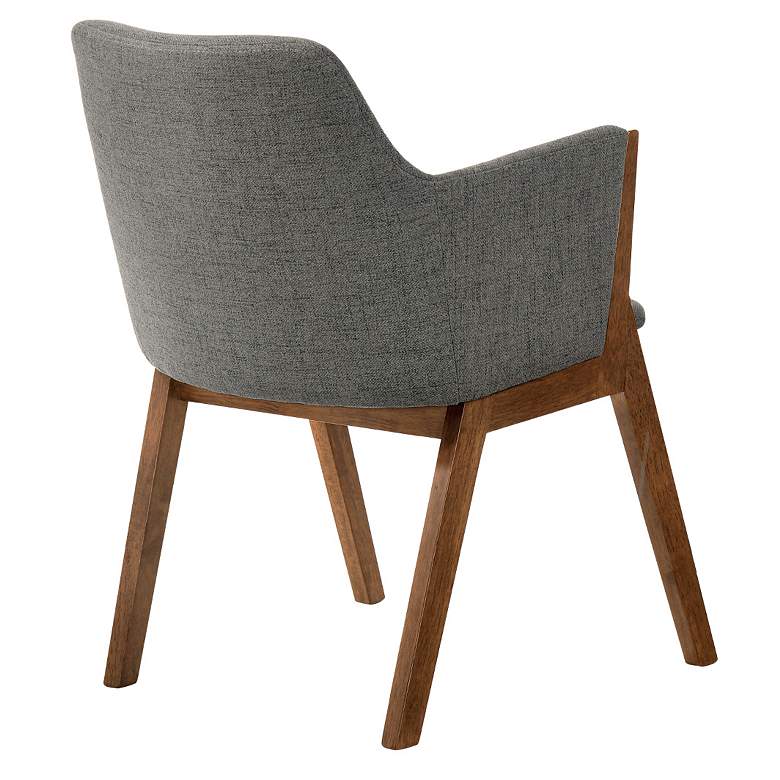 Image 2 Renzo Set of 2 Dining Side Chairs in Charcoal Fabric and Walnut Wood more views