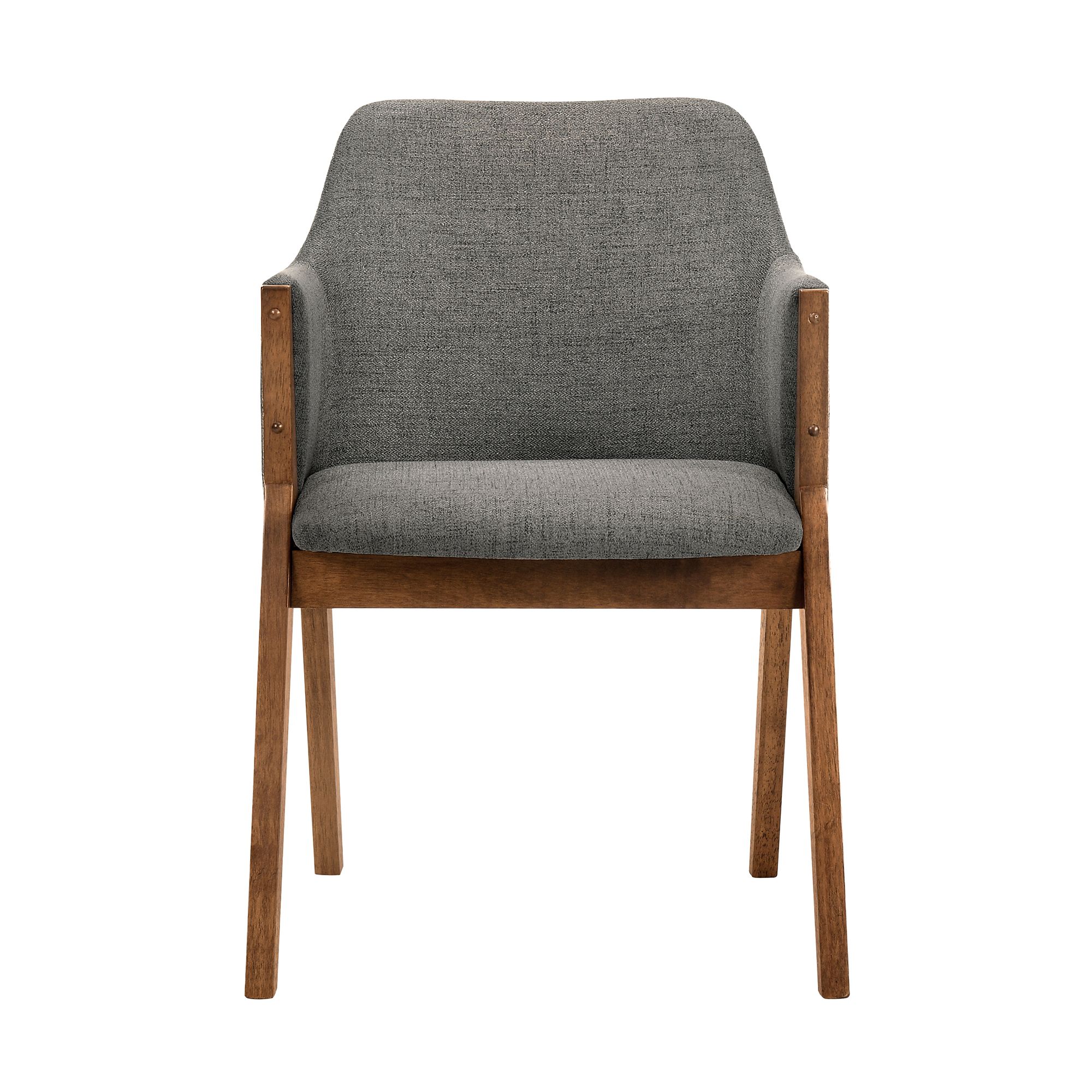 Image 4 Renzo Set of 2 Dining Side Chairs in Charcoal Fabric and Walnut Wood more views