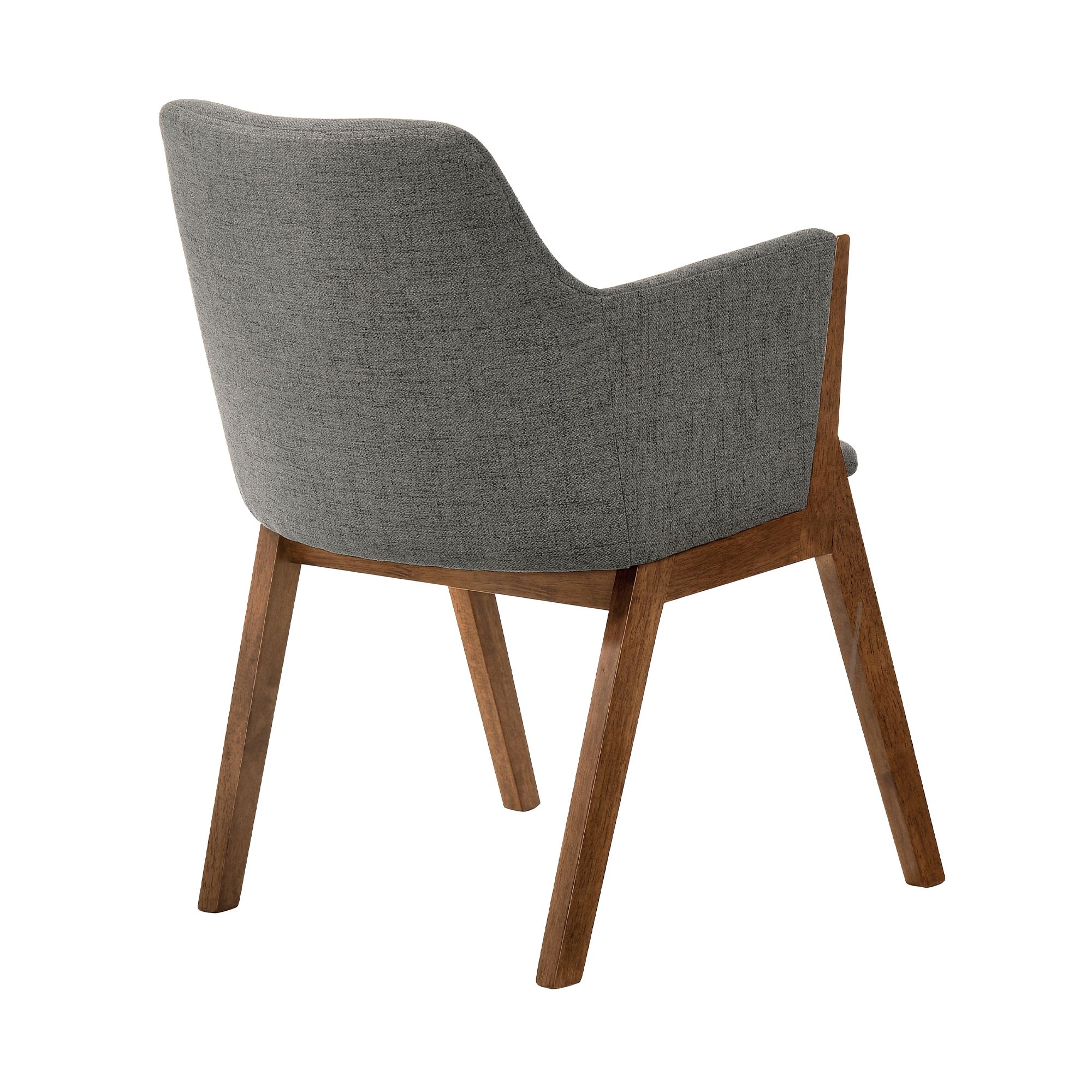 Image 5 Renzo Set of 2 Dining Side Chairs in Charcoal Fabric and Walnut Wood more views