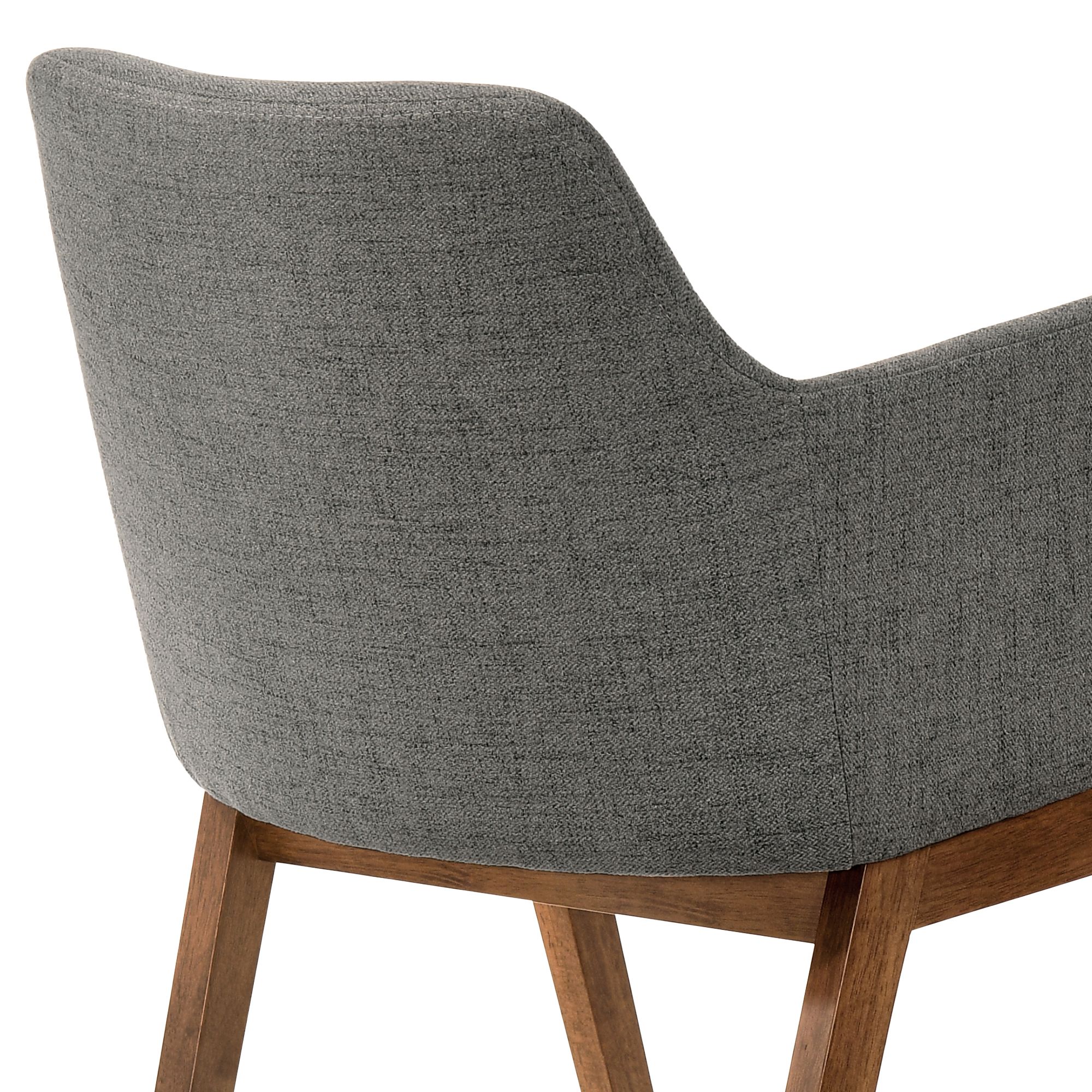 Image 7 Renzo Set of 2 Dining Side Chairs in Charcoal Fabric and Walnut Wood more views