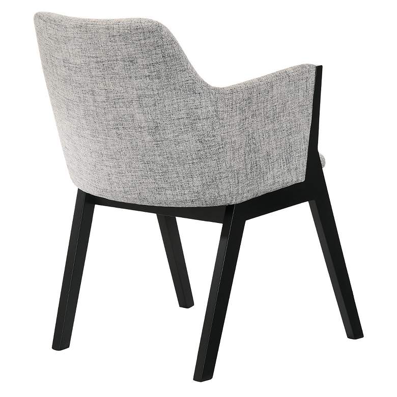 Image 2 Renzo Set of 2 Dining Side Chairs in Light Gray Fabric and Black Wood more views