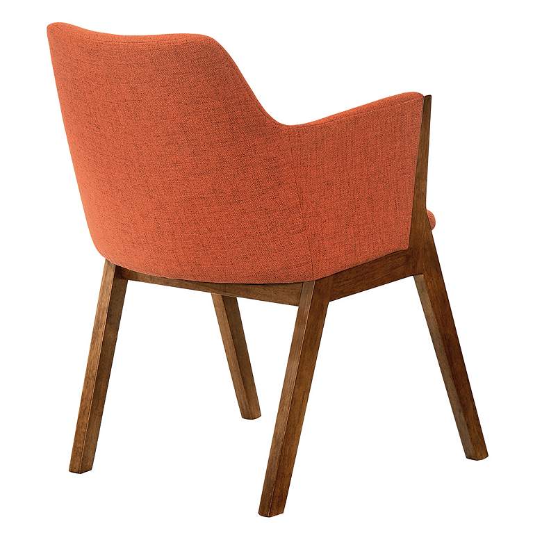 Image 2 Renzo Set of 2 Dining Side Chairs in Orange Fabric and Walnut Wood more views
