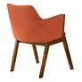 Renzo Set of 2 Dining Side Chairs in Orange Fabric and Walnut Wood