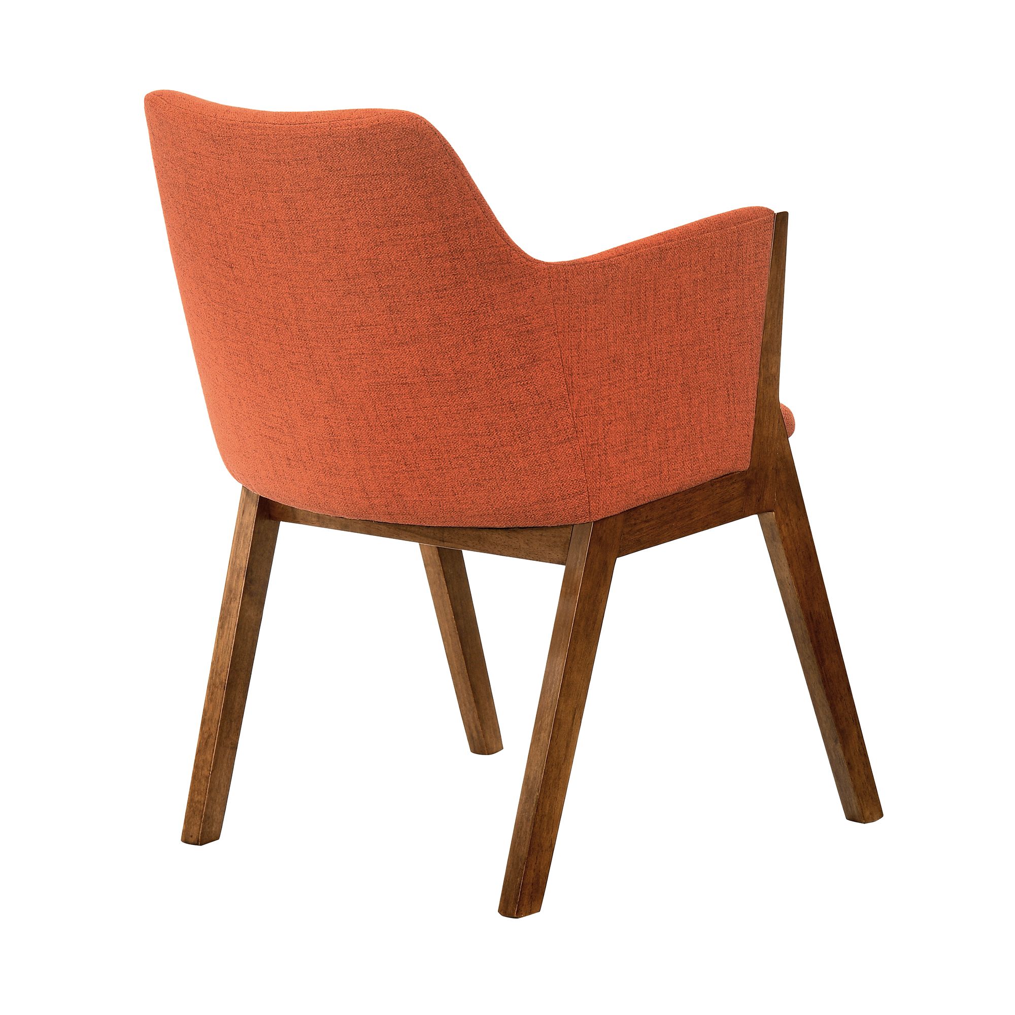 Image 5 Renzo Set of 2 Dining Side Chairs in Orange Fabric and Walnut Wood more views