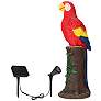 Repeat 20"H Red Brown Outdoor Parrot Statue with Spotlight