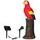 Repeat 20"H Red Brown Outdoor Parrot Statue with Spotlight