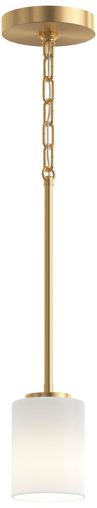 Replay Collection 1-Light Brushed Gold Mini-Pendant with Etched Glass Shade