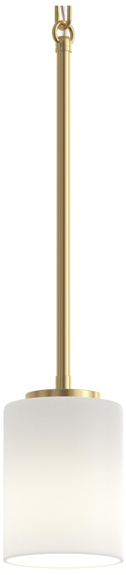 Image 7 Replay Collection 1-Light Brushed Gold Mini-Pendant with Etched Glass Shade more views