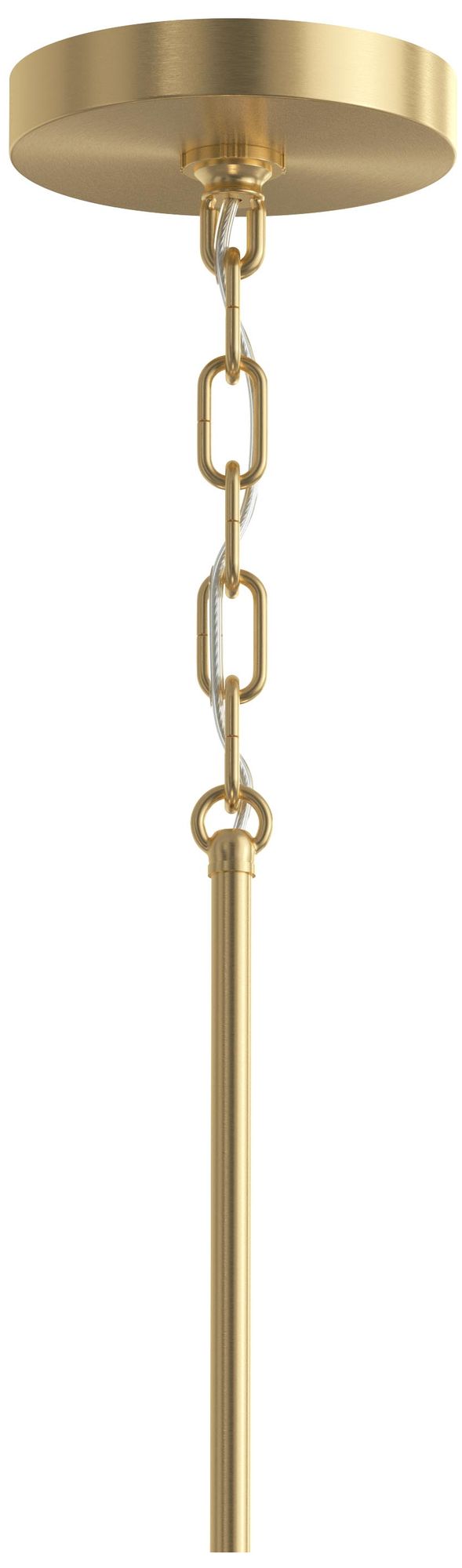 Image 6 Replay Collection 3-Light Brushed Gold Chandelier with Etched Glass Shades more views