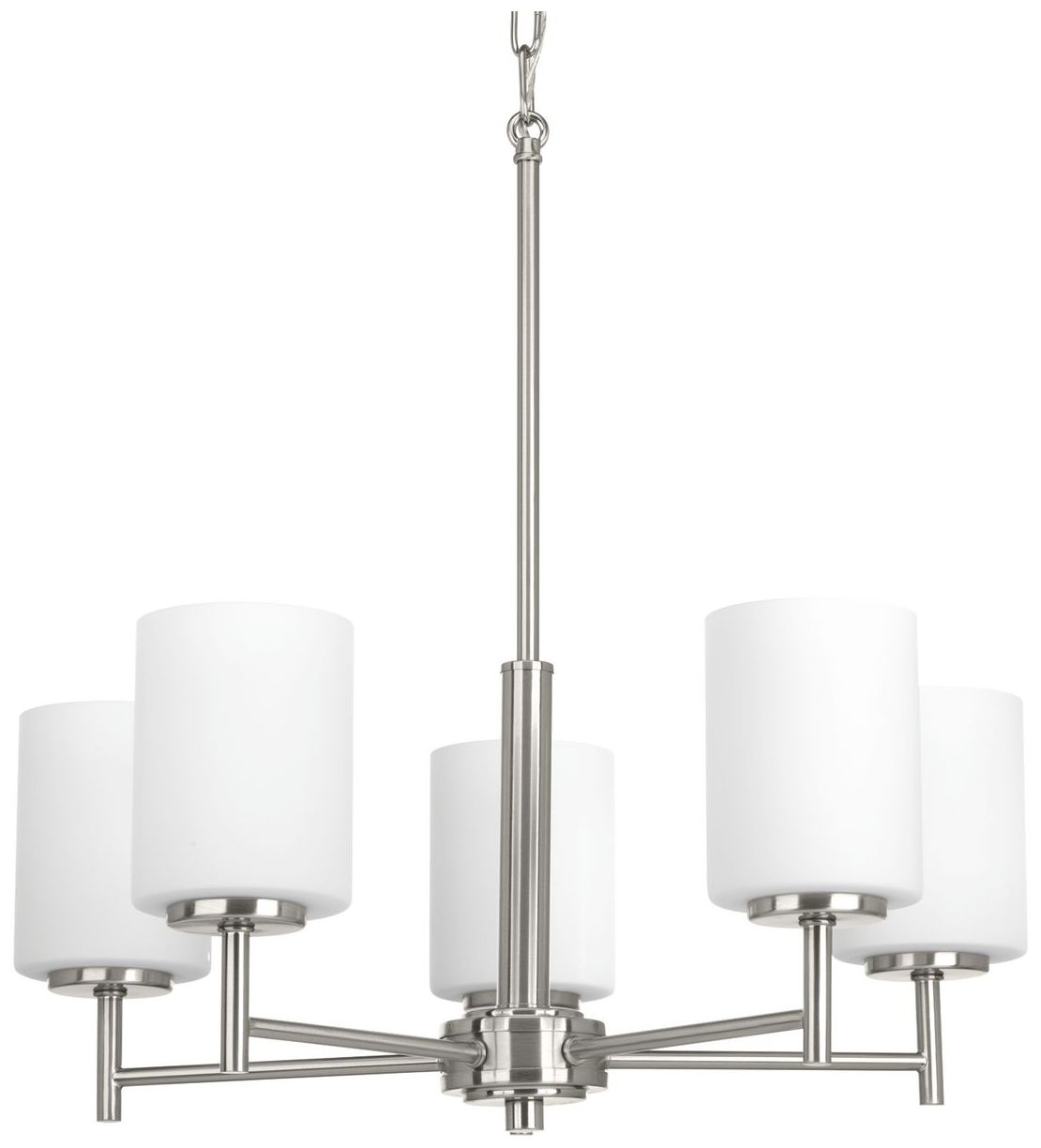 Replay Collection Five-Light Etched White Glass Chandelier Light