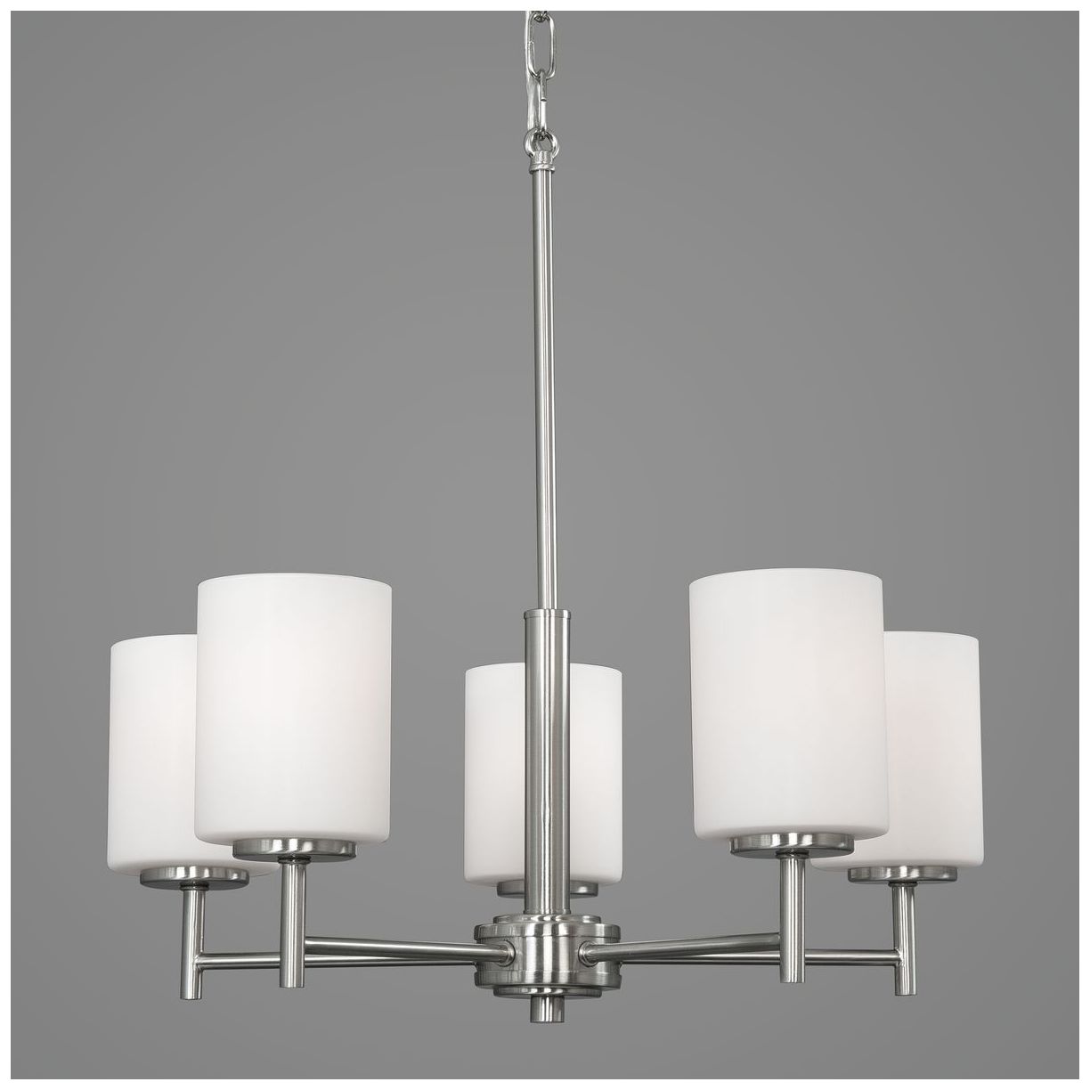Image 3 Replay Collection Five-Light Etched White Glass Chandelier Light more views